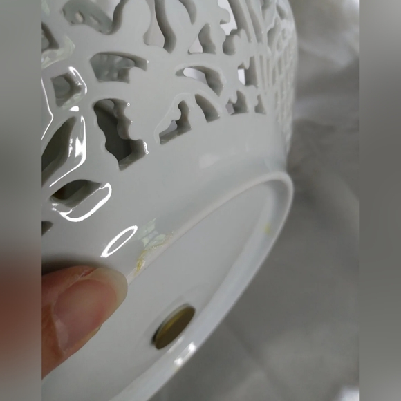 Vtg Oscar De La Renta 2 tier serving tray tidbit dessert blue floral tea party - Picture 12 of 12